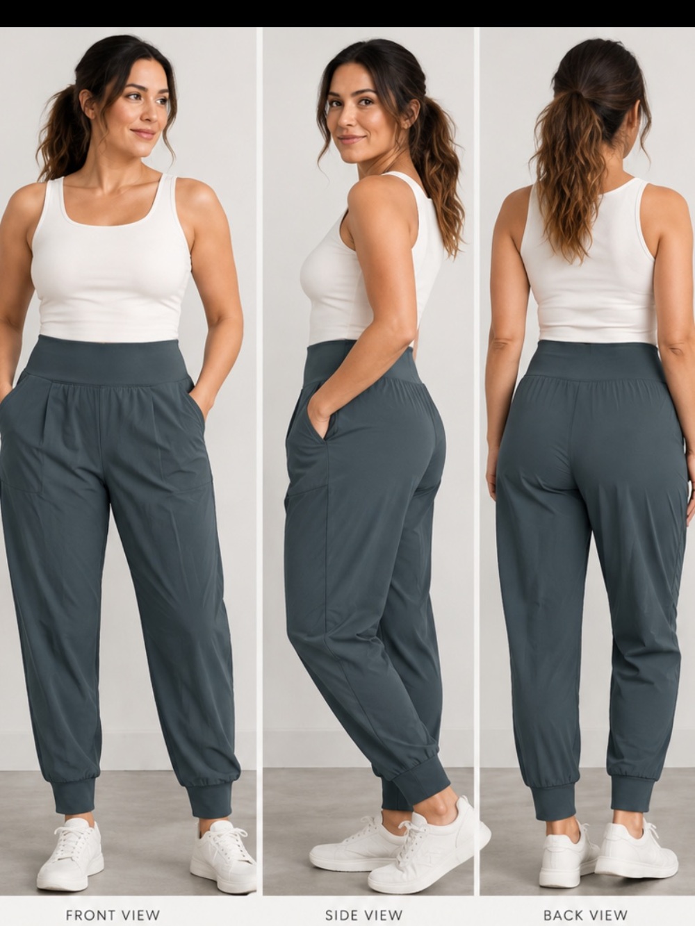 Athleta green gray salutation Jogger in powevita  size M active wear